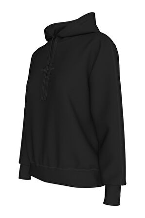 Kadın MONOLOGO REGULAR HOODIE Sweatshirt-Siyah | S