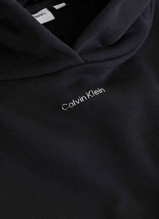 Calvin Klein Kapüşon Yaka Baskılı Siyah Kadın Sweatshırt NANO LOGO RELAXED HOODIE