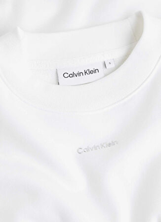 Calvin Klein Yuvarlak Yaka Baskılı Siyah Kadın Sweatshırt NANO LOGO RELAXED SWEATSHIRT