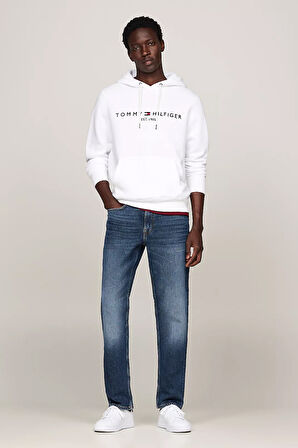 Erkek TOMMY LOGO HOODY Sweatshirt - Beyaz | XS