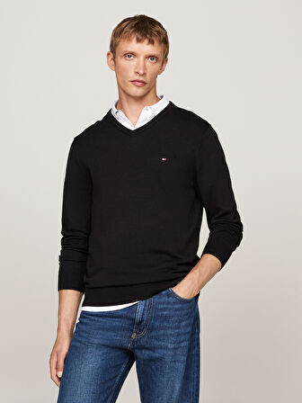 TOMMY HILFIGER ESSENTIAL COTTON V NECK Kazak