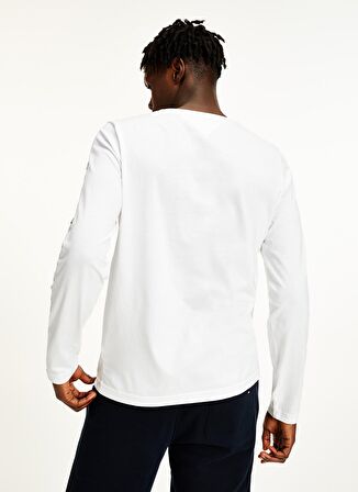 Tommy Hilfiger Bisiklet Yaka Düz Beyaz Erkek T-Shirt MW0MW09096YBR