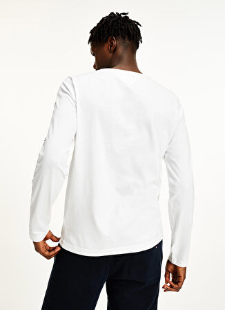 Tommy Hilfiger Bisiklet Yaka Düz Beyaz Erkek T-Shirt MW0MW09096YBR