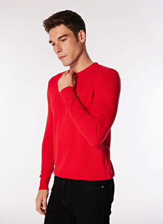 Tommy Hilfiger Bisiklet Yaka Normal Kırmızı Erkek Kazak MW0MW14748XLG