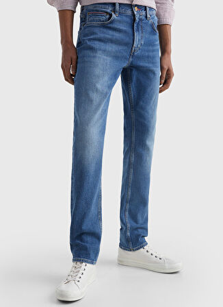 Tommy Hilfiger Normal Bel Normal Paça Straight Mavi Erkek Denim Pantolon MW0MW156031BB
