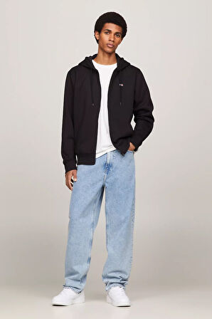 Erkek TJM REGULAR FLEECE ZIP HOODIE Sweatshirt-Siyah | S