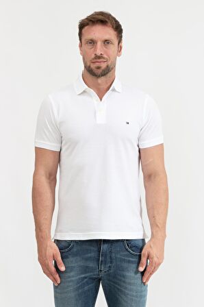 Tommy Hilfiger Polo Yaka Beyaz Erkek T-Shirt MW0MW17771YBR