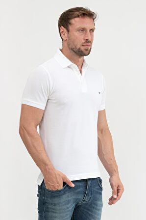 Tommy Hilfiger Polo Yaka Beyaz Erkek T-Shirt MW0MW17771YBR
