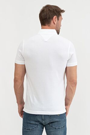 Tommy Hilfiger Polo Yaka Beyaz Erkek T-Shirt MW0MW17771YBR