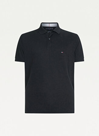 Tommy Hilfiger Polo Yaka Düz Siyah Erkek T-Shirt MW0MW17770BDS