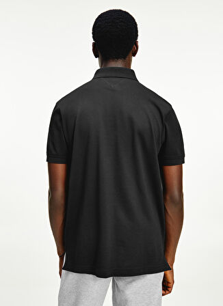 Tommy Hilfiger Polo Yaka Düz Siyah Erkek T-Shirt MW0MW17770BDS