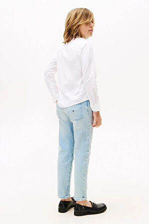 Erkek Çocuk Solid Stretch Poplin Gömlek - Beyaz | 12 Yaş