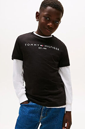 Unisex Çocuk Th Essential Cotton T-Shirt - Siyah | 8 Yaş
