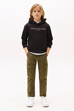 Unisex Çocuk Th Essential Hoodie Kapüşonlu Sweatshirt - Siyah | 8 Yaş