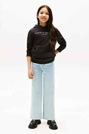 Unisex Çocuk Th Essential Hoodie Kapüşonlu Sweatshirt - Siyah | 8 Yaş