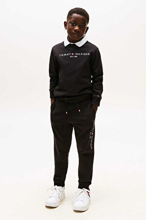 Unisex Çocuk Essential Pure Cotton Logo Jogger Eşofman Altı - Siyah | 8 Yaş