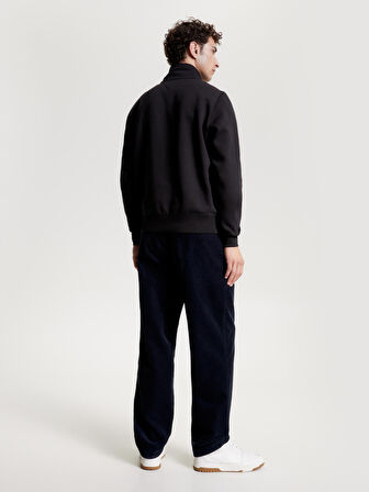 Logo Mockneck Erkek Yarım Fermuarlı Sweatshirt