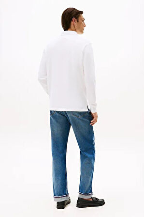 Erkek Regular Fit Polo Yaka Uzun Kollu Tişört - Beyaz | L