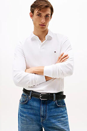 Erkek Regular Fit Polo Yaka Uzun Kollu Tişört - Beyaz | XL