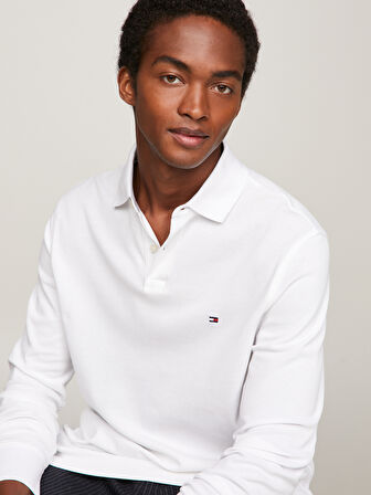 TOMMY HILFIGER Erkek  Beyaz Polo Yaka T-Shirt MW0MW20183 YBR