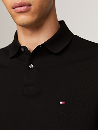 TOMMY HILFIGER Erkek  Siyah Polo Yaka T-Shirt MW0MW20183 BDS