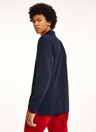 Tommy Hilfiger  Polo Yaka Regular Fit Düz Mavi Erkek Tişört