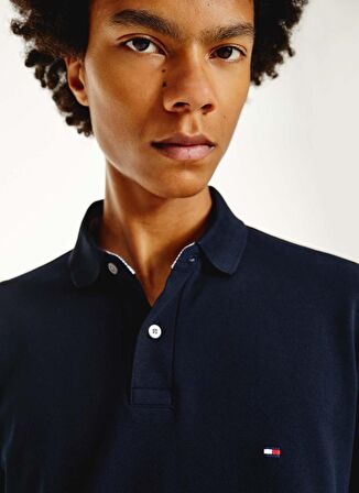 Tommy Hilfiger  Polo Yaka Regular Fit Düz Mavi Erkek Tişört
