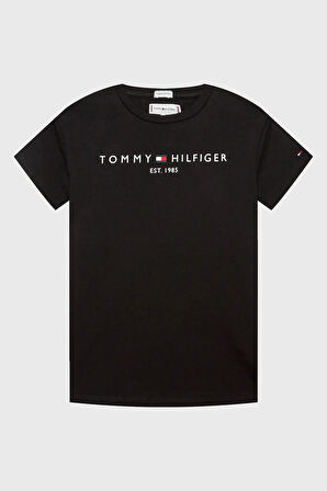 Kız Çocuk Th Yazı Logo T-Shirt - Siyah | 10 Yaş