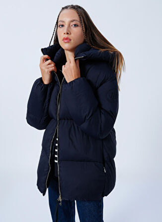 Tommy Hilfiger  Mavi Kadın Uzun Şişme Mont WW0WW35075DW5