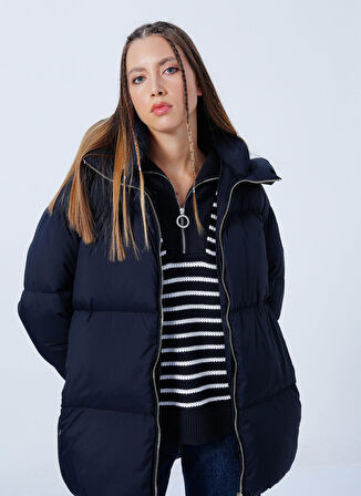 Tommy Hilfiger  Mavi Kadın Uzun Şişme Mont WW0WW35075DW5