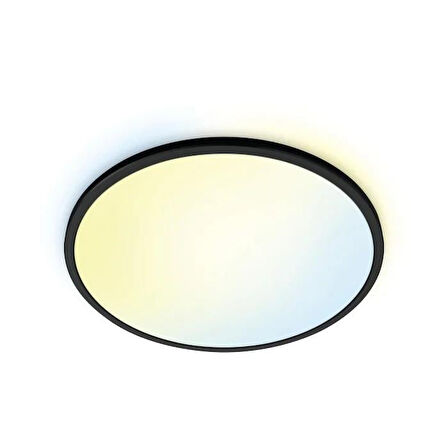 Wiz SuperSlim 32W Siyah Sıva Üstü RGB Akıllı LED Yuvarlak Panel Tavan Armatürü 55 cm çapında 3750 Lumen