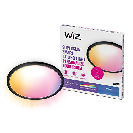 Wiz SuperSlim 32W Beyaz Sıva Üstü RGB Akıllı LED Yuvarlak Panel Tavan Armatürü 55 cm çapında 3750 Lumen