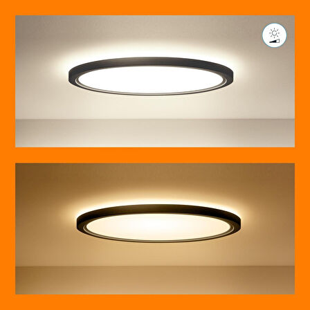 Wiz SuperSlim 32W Beyaz Sıva Üstü RGB Akıllı LED Yuvarlak Panel Tavan Armatürü 55 cm çapında 3750 Lumen