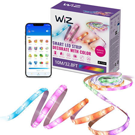 Wiz RGBIC 10 Metre Akıllı Led Şerit (16 Milyon Renk, Wi-Fi Kontrollü) - Google Home, Alexa and HomeKit