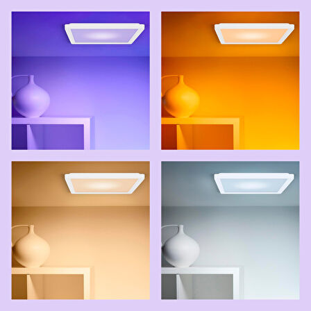 Wiz Beyaz Akıllı Sıva Üstü RGB Kare Panel Tavan Armatürü 17W