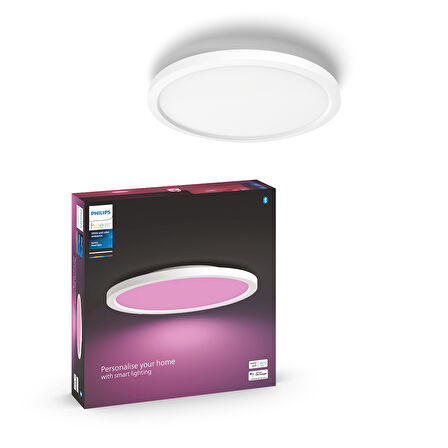 Philips Hue Surimu Beyaz Sıva Üstü RGB Akıllı LED Yuvarlak Panel Tavan Armatürü 40 cm çapında 2850 Lumen