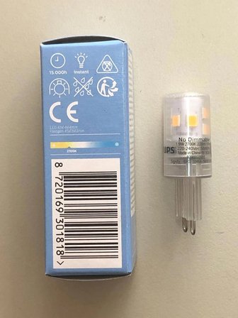 3 ADET PHILIPS COREPRO G 9 LED KAPSÜL  1.9W =25W  220 LÜMEN  2700K SARI  