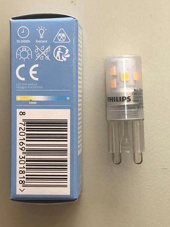 3 ADET PHILIPS COREPRO G 9 LED KAPSÜL  1.9W =25W  220 LÜMEN  2700K SARI  