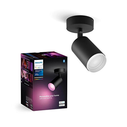 Philips Hue Fugato Renkli Akıllı Led Spot Lamba 1x4.2W (Siyah) v2