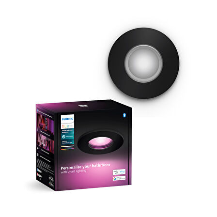 Philips Hue Xamento Siyah Sıva Üstü RGB Akıllı LED Spot IP44 400 Lumen GU10 Spot Dahildir