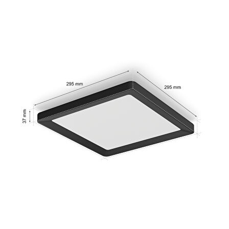 Philips Hue Tento Siyah Sıva Üstü RGB Akıllı LED Panel Tavan Armatürü 30x30cm 1340 Lumen