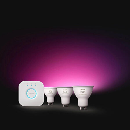 Philips HueWCA 4.2W GU10 Renkli Spot Akıllı Ampul 3'lü Başlangıç Seti