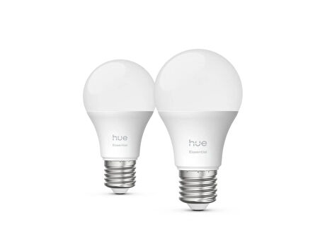Philips Hue Essential 8W E27 806 Lumen Renkli Akıllı Ampul A60 (2'li Ekopaket)