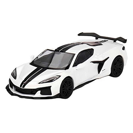 1:64 Diecast Chevrolet Corvette Z06 2023 Arctic White Mini GT Model Araba