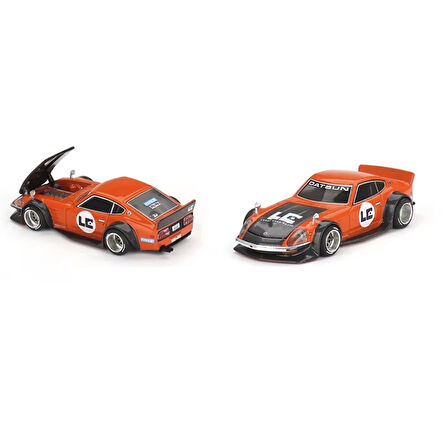 1:64 Diecast Nissan GT Fairlady Z Kaido Larry Chen V1 Orange Bang Mini GT Model Araba