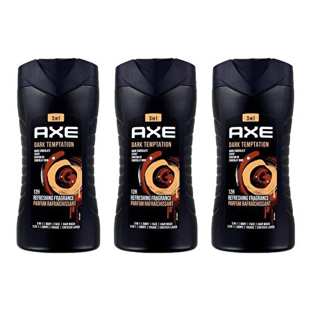 Axe Dark Temptation 3in1 Erkek Duş Jeli 250ML X3 Adet 3lü Set