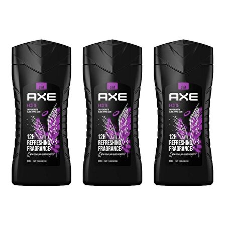 Axe Excite 3in1 Erkek Duş Jeli 250ML X3 Adet 3lü Set