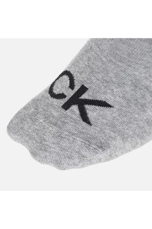 Erkek Logolu Bileği Lastikli Pamuklu 2 li Paket Siyah-Gri Çorap C701218716-003