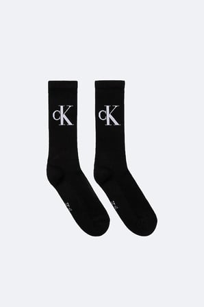 Erkek Monogram Logolu 2'li Soket Çorap Seti - Siyah | 39-42