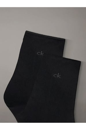 Unisex Marka Logolu Günlük Kullanıma Uygun Siyah Çorap